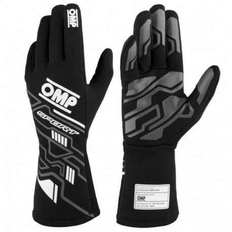 Karting Gloves OMP MY2025 Valge Must FIA 8856-2018 - M