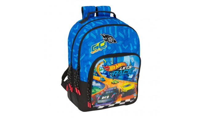 Kooliseljakott Hot Wheels Let's race Sinine Must 32 x 42 x 15 cm
