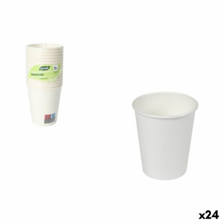 Set of glasses Inde White 250 ml 15 Pieces (24 Units)