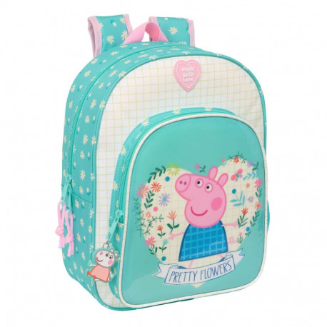 Kooliseljakott Peppa Pig Pretty flowers Kollane Mündiroheline 26 x 34 x 11 cm