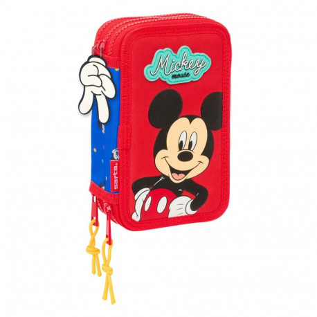 Kolmepoolne pinal Mickey Mouse Clubhouse Good day Sinine 12,5 x 19,5 x 5,5 cm 37 Tükid, osad