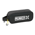 Kahe tõmblukuga pliiatsikarp Munich Topo Must 21 x 8 x 6 cm
