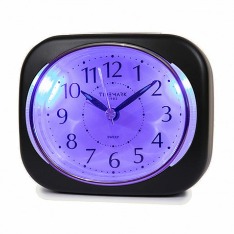 Analogue Alarm Clock Timemark 10 x 8,5 x 4 cm Black Plastic Classic