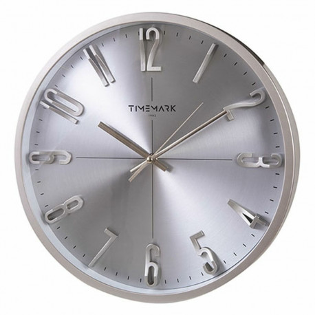 Sienas pulkstenis Timemark Sudrabains Ø 34 cm