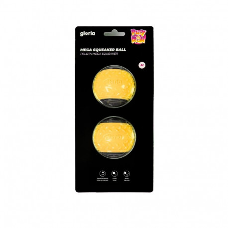 Lemmiklooma Pall Gloria PLAY AND RUN Kollane TPR M 6,35 cm 2 Ühikut