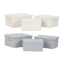 Set of decorative boxes Home ESPRIT Grey Cream 40 x 30 x 20 cm 3 Pieces (2 Units)