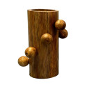 Vase Home ESPRIT Brown Mango wood 16 x 16 x 23 cm Vase Home ESPRIT Brown Mango wood 16 x 16 x 23 cm