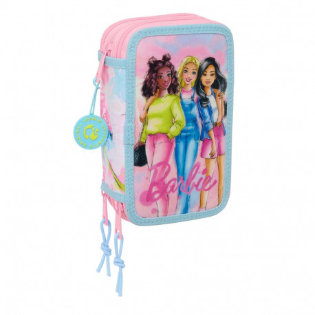 School Case with Accessories Barbie Painterly Pink Sky blue 12,5 x 19,5 x 5,5 cm 37 Pieces