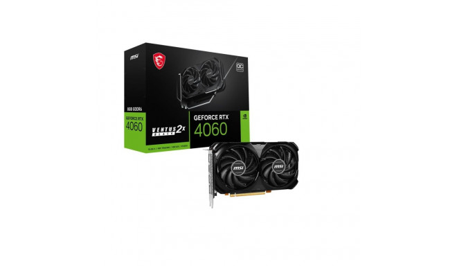 MSI videokaart GeForce RTX 4060 Ventus 2X BLACK 8G OC NVIDIA 8GB GeForce RTX 4060 GDDR6 HDMI ports quantity 1 
