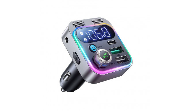 Joyroom FM transmitter for Joyroom JR-CL16, USB + USB-C, 48W (black)