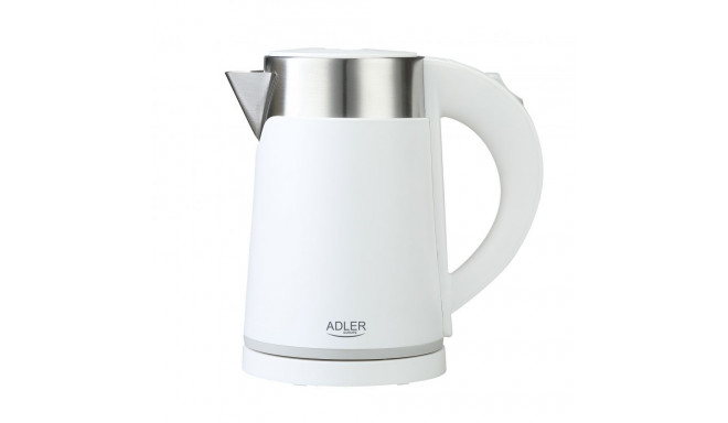 Adler Kettle AD 1372 Electric, 800 W, 0.6 L, Plastic/Stainless steel, 360 rotational base, White