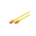 Digitus CAT 6 U-UTP Patch cord, PVC AWG 26/7, Modular RJ45 (8/8) plug, 2 m, Yellow