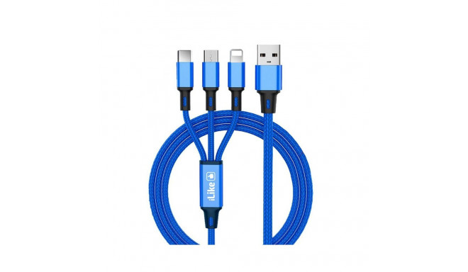 iLike Charging Cable 3 in 1 CCI02 Blue