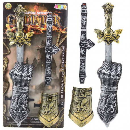 rüütlikomplekt Gladiator mõõk kaitsmed kaunistatud vöö