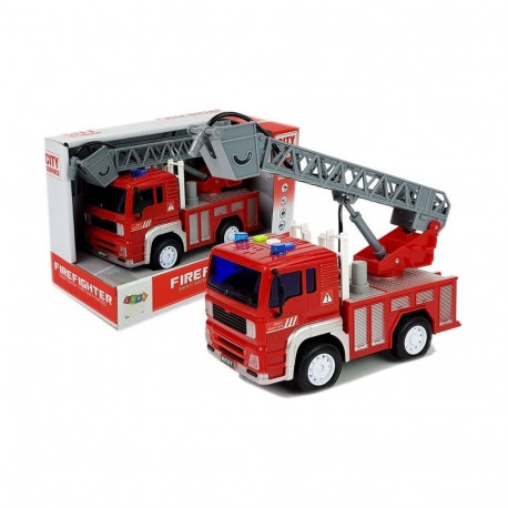Wóz Strażacki z Naciągiem, Drabiną, Czerwony 1:20 z Dźwiękiem