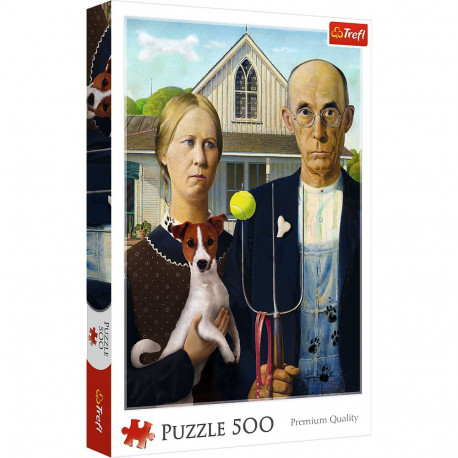 Puzzle - 500 - american gothic: koerte eriväljaanne - Trefl 37526
