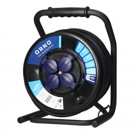 Professionaalne trummel-pikendusjuhe IP44, 4 Schuko pistikupesa, õlikindel kummikaabel, H07RN-F 3x2,