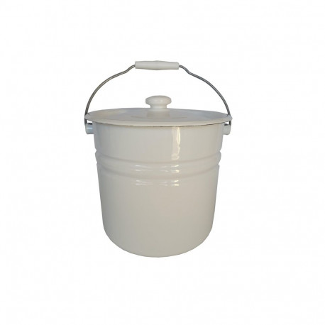 BUCKET WITH LID ENAMELED 12L
