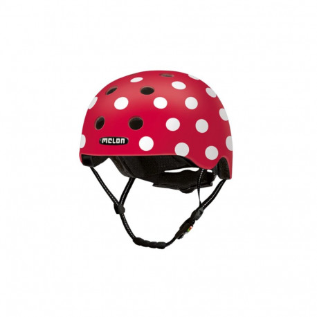 Kiiver MELON Dotty White, punane, M/L