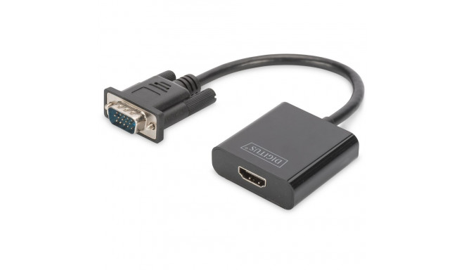 "DIGITUS Konverter VGA > HDMI + Audio Full HD 1080p schwarz"