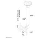 "Deckenhalterung für Flachbildschirme/Fernseher bis 40"" (102 cm) 20KG FPMA-C200 Neomounts /Silver"