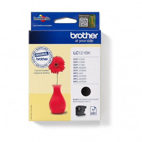 "Brother Tinte LC-121BK Schwarz bis zu 300 Seiten nach ISO/IEC 24711"