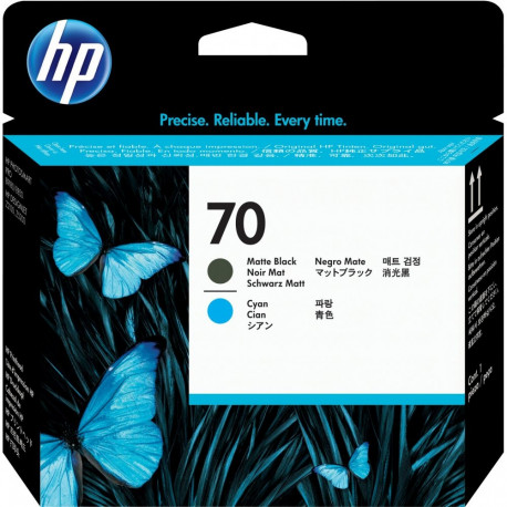 "HP 70 original printhead C9404A matte black and cyan standard capacity 1-pack"