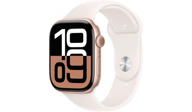 "APPLE Watch Series 10 GPS + Cellular 46mm Rose Gold Aluminium Case with Light Blush Sport Band - M/