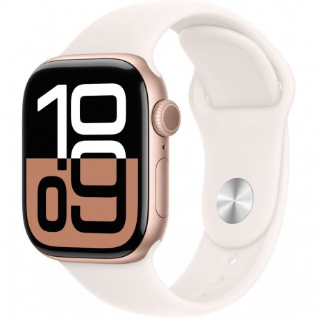 "APPLE Watch Series 10 GPS + Cellular 42mm Rose Gold Aluminium Case with Light Blush Sport Band - S/