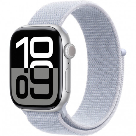 "Watch Series 10 GPS 42mm Silver Aluminium Case with Blue Cloud Sport Loop"