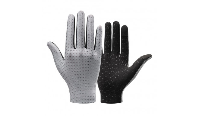 Rockbros Breathable Full Finger Cycling Gloves, Size: M - Gray