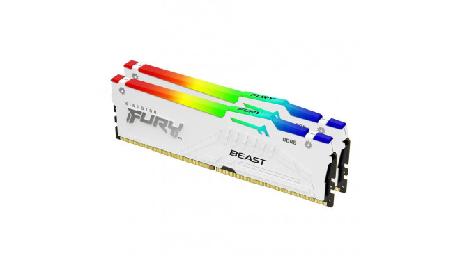 Kingston FURY Beast valge DDR5 RGB EXPO 6400 MHz CL32 64 GB mälumoodulite komplekt