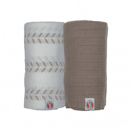 New! Lodger Swadler Solid Matcha cotton diaper Birch/Buffalo 110x110 cm 2pcs. SW 1093