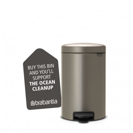 BRABANTIA waste bin with pedal NewIcon 12 l Platinum 113628