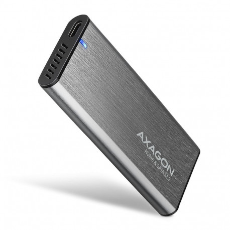 AXAGON EEM2-SG2 external Gehause fur M.2 SSDs USB-C 3.2 Gen 2 - silver