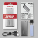 AXAGON EEM2-SG2 external Gehause fur M.2 SSDs USB-C 3.2 Gen 2 - silver