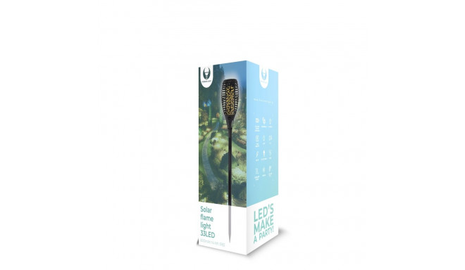 Forever Solar IP65 aiakaunistus leekvalgus 33 LED tõelise tule efektiga 600mAh aku 10x61cm must