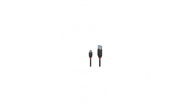 Lindy USB 3.1 Typ A an C kaabel 3A Black Line 0.5m