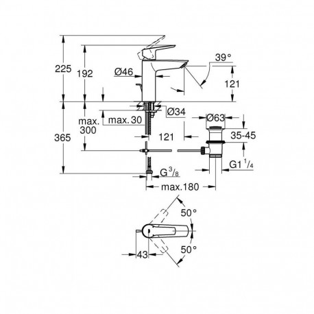 Basin mixer Grohe QuickFix START 23455002