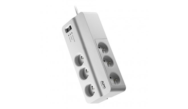 APC Essential ülepinge kaitsega pikendusjuhe 6 pistikupesa 2 m valge (PM6-FR)