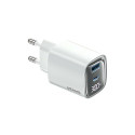 USAMS CC229 30W GaNUSB-C/USB-A kiirlaadija XC seeria valge CC229TC02