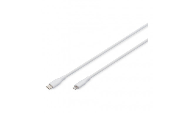 Digitus Lightning silicone connection cable, USB-C - Lightning, 1m | AK-600110-010-W