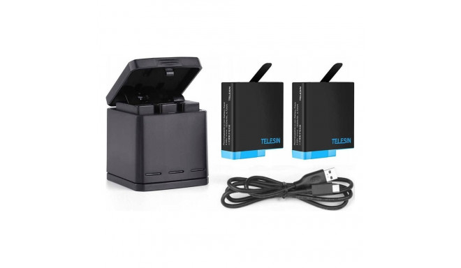 Telesin USB laadija 2x aku GoPro Hero 8 / 7 / 6 / 5 Black jaoks