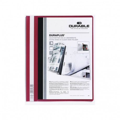 Quick binder A4 DURABLE Duraplus front cover with pocket red