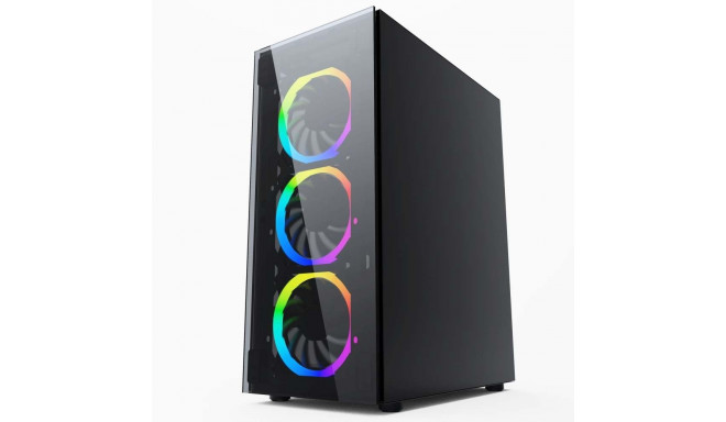 Gembird CCC-FC-1500RGB computer case Midi Tower Black, Transparent