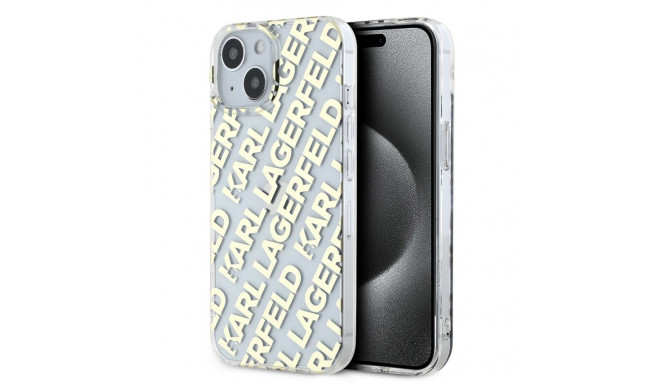Karl Lagerfeld - Karl Lagerfeld IML Electroplated Repeated Logo Case for iPhone 15 Gold