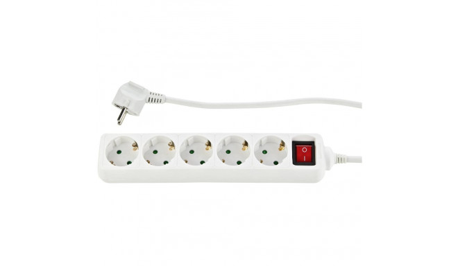 REV Socket line 5-kordne 3,0 m lülitiga valge