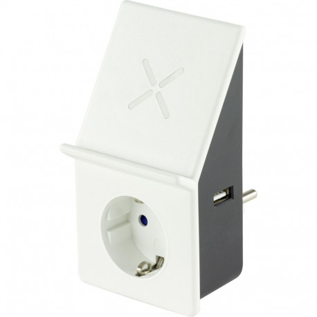 REV USB laadimisadapter juhtmevaba laadimisega + 1x pistikupesa