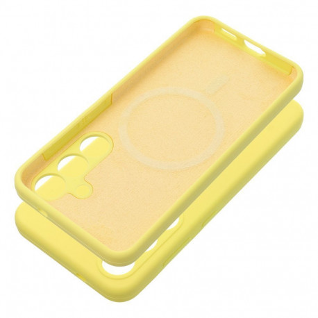 Case for Samsung S25 EDGE Silicone 2mm (camera protection) compatible with MagSafe yellow