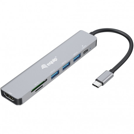 "Equip Dock USB-C->HDMI.3xUSB3.0.SD/TF.100WPD 25cm si"